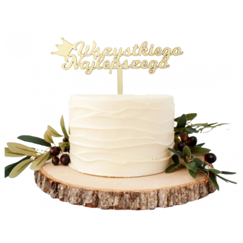 TOPPER NA TORT dekoracje napis WSZYSTKIEGO NAJLEPSZEGO ozdoba na urodziny